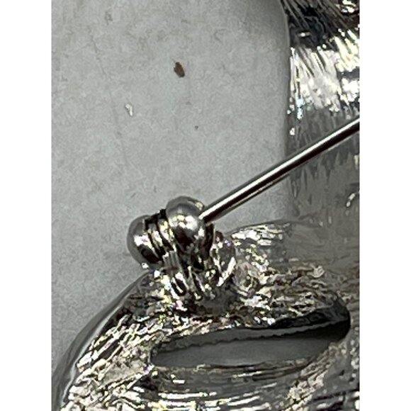 vintage monet brooch costume jewelry pin embellished foe diamond pearl 2" READ - Picture 5 of 6